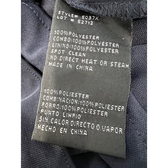 New Xscape Size 18 Beaded Short Sleeve Chiffon Sheath Dress Navy *Thread Pulls* - Picture 14 of 16